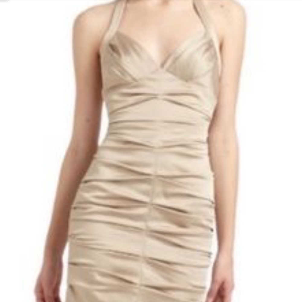 NWT BCBG MAXAZRIA champagne wedding shower dress 2